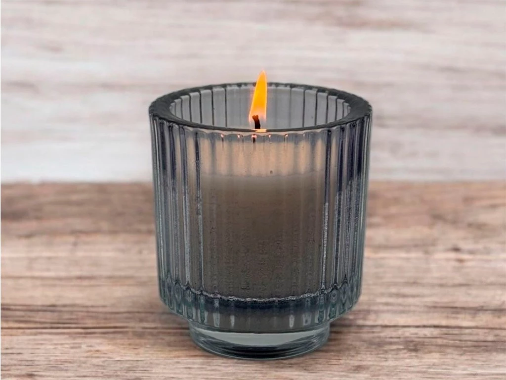 VELA VASO RAYADO GDE CERA VEG AROMATICA (9X10CM) X 1