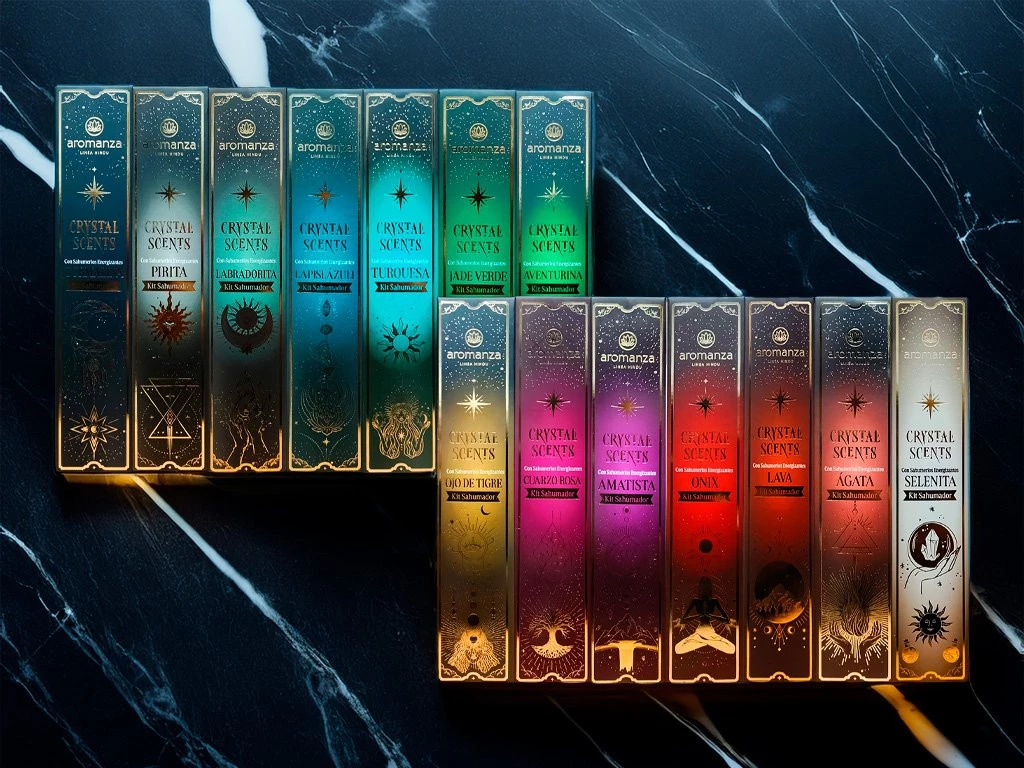 SAHUMERIO AROMANZA CRYSTAL SCENTS (8 VARILLAS) X UNIDAD