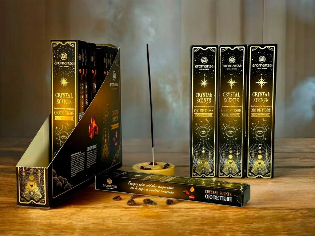 SAHUMERIO AROMANZA CRYSTAL SCENTS X 8 VARILLAS CAJA X 12U.