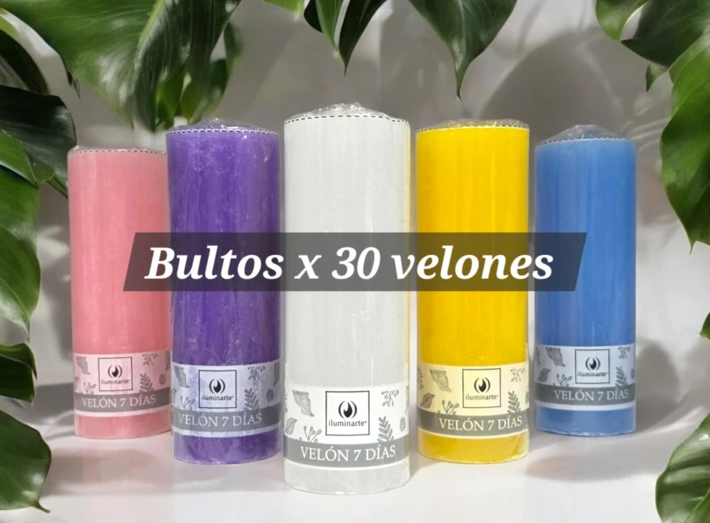 VELON 7 DIAS ILUMINARTE LISOS 16X5,6CM X UNIDAD