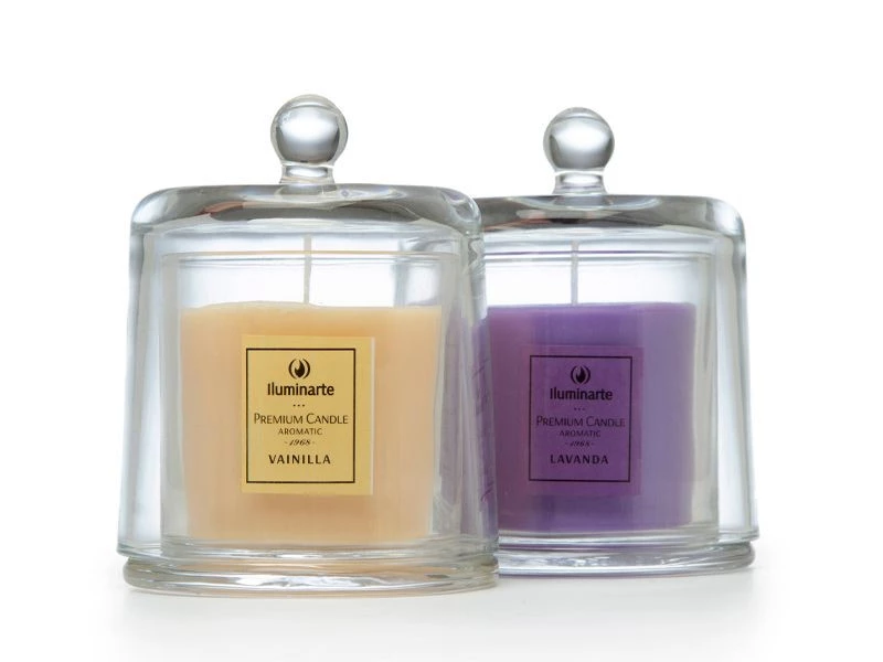 VELA C/CAMPANA DE CRISTAL 12 X 9 CM