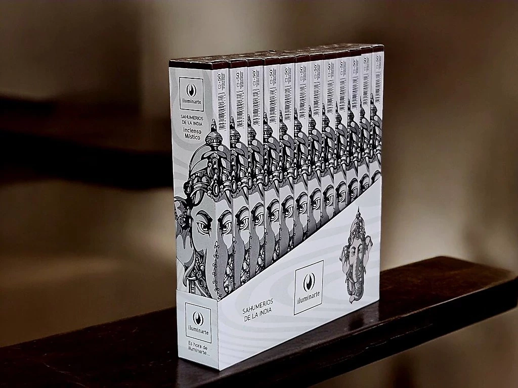 SAHUMERIO ILUMINARTE INDIA RECTANGULAR 12 V. CAJA X 12 UNIDADES