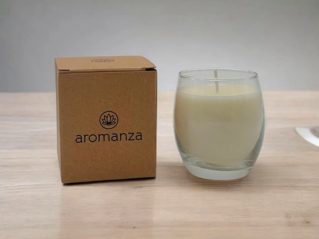 VELA VASO ESFERA CERA VEGETAL AROMATICA X 1