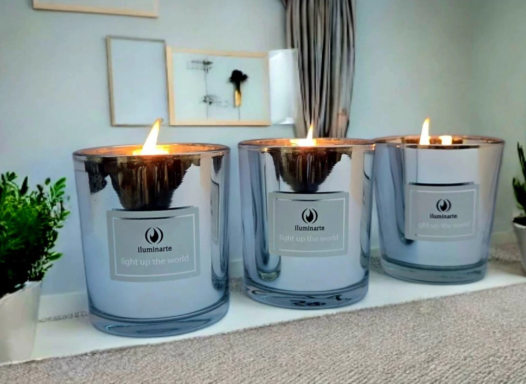 VELA AROMATICA CERA VEGETAL VASO PLATA GRANDE 8X7CM A PARTIR DE 6