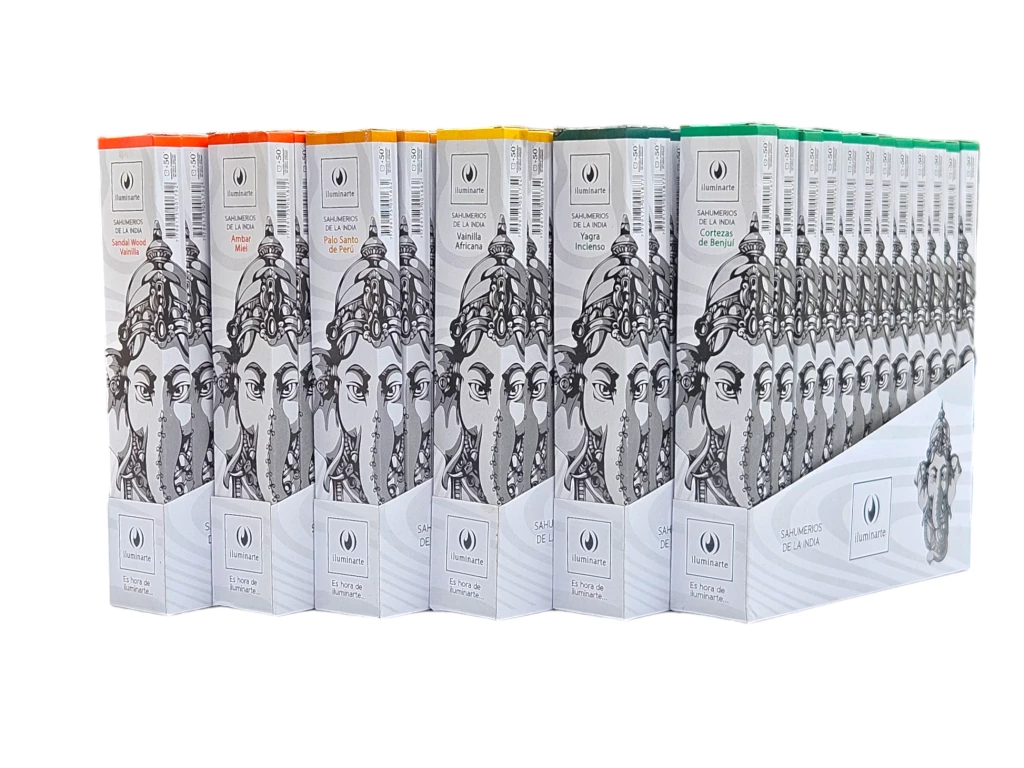 SAHUMERIO ILUMINARTE INDIA RECTANGULAR 12 V. - BULTO A PARTIR DE 24 DOCENAS