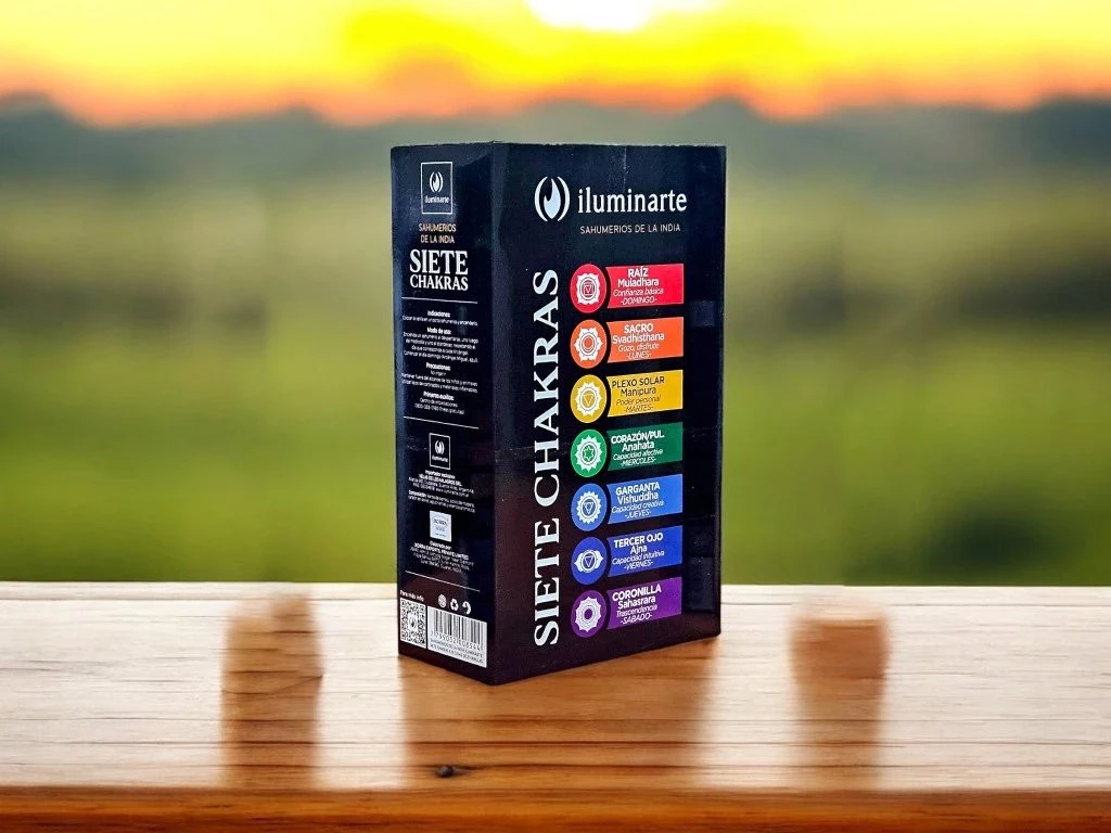 SAHUMERIO 7 CHAKRAS ILUMINARTE (7X3) CAJA X 12
