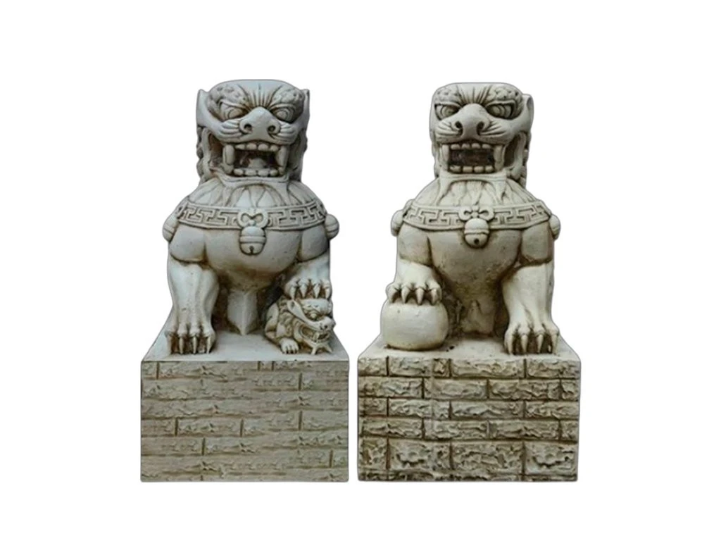 IMAGEN RESINA ARTESANAL PERRO FU (X PAREJA) 70CM