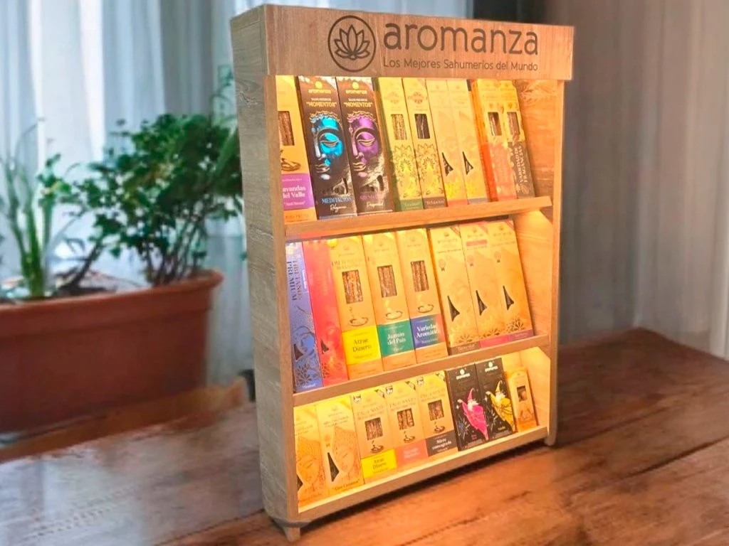 EXHIBIDOR AROMANZA MOSTRADOR C/LUZ