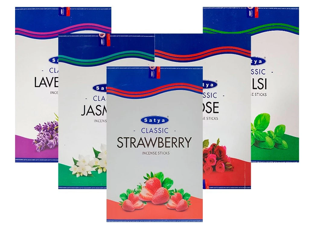 SATYA CLASSIC LIBRE DE CARBON VARIOS AROMAS X 12 UNIDADES