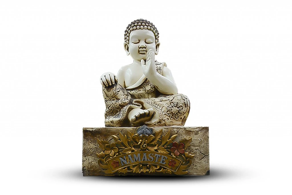 IMAGEN RESINA ARTESANAL MONJE BEBE / GANESH C/BASE 75CM