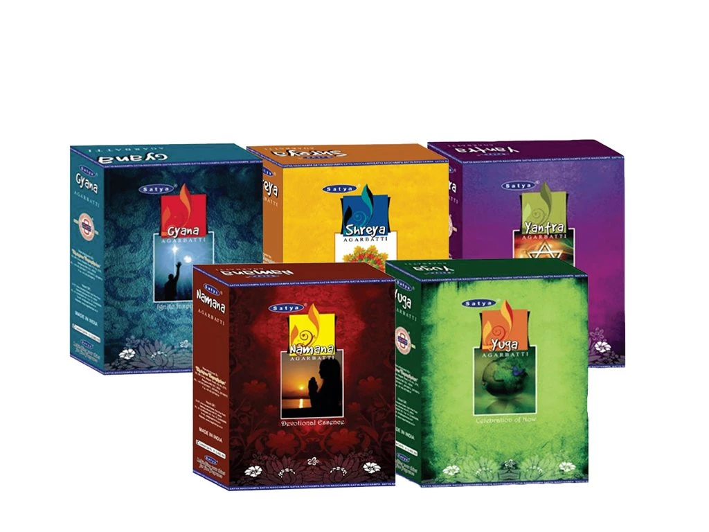 SATYA LIBRE DE CARBON 20G GYANA -NAMANA -SHREYA -YANTRA- YUGA X 12