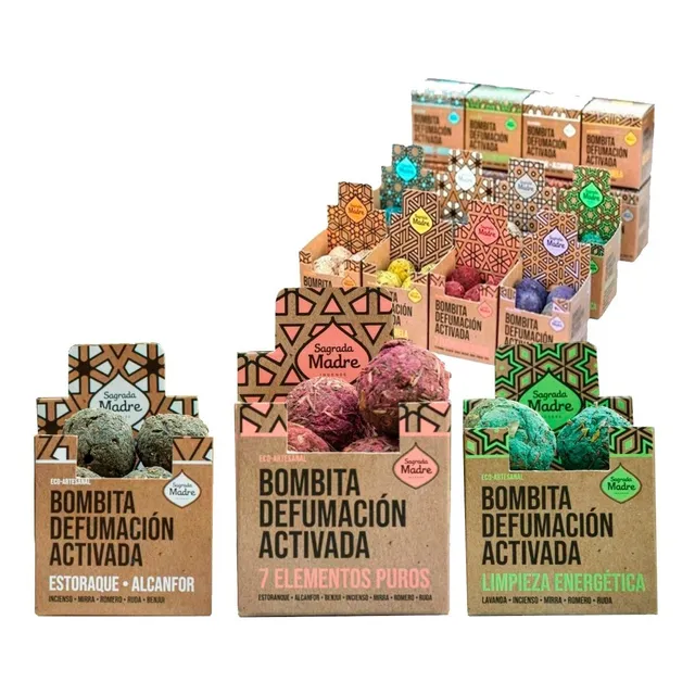 Pack Bombitas Defumacion Sagrada Madre X 3 Cajas De 8