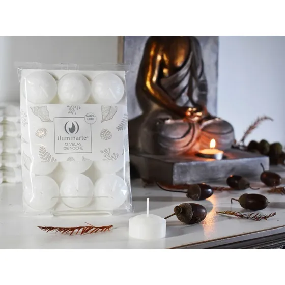 Velas De Noche Blanca Pack X 12 Vela Varios Usos Hornillos
