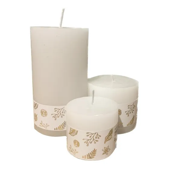 Velas Anchas Velon Para Fanales Set X 3 Unidades 3 Tamaños