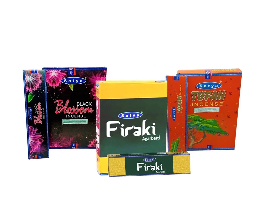 SATYA LIBRE CARBON FRESH/FIRAKI/MILAN/BLOSSOM/TUFAN/S.SANDAL 20GR X12